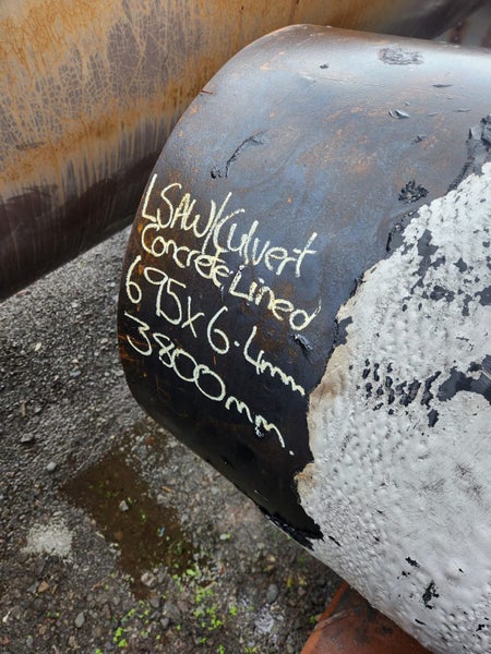 Steel Concrete Lined Culvert Pipe, 695mm OD x 6.4mm WT x 3800mm L Carousel 2