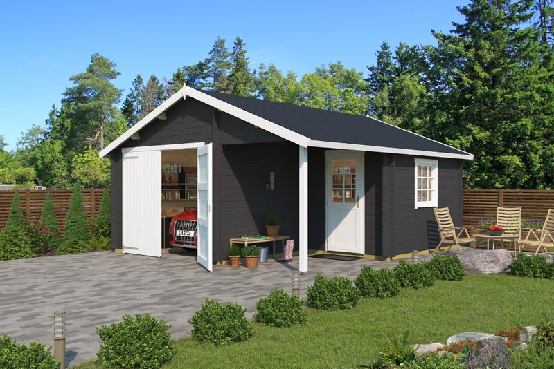 Kitset Solid Wood Garage with Workshop NO CONSENT Carousel 1