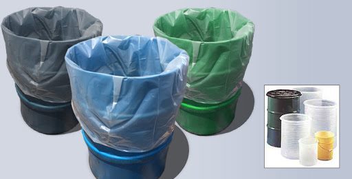 Drum Liners 44 Gallon 200 Liter - Black Poncho - QTY 25 Carousel 1