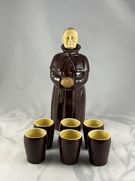 Vintage Beswick England Monk Decanter And Glasses Carousel 1