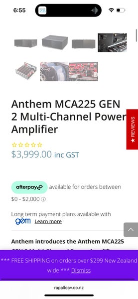 LIKE NEW Anthem MCA225 Gen2 2 channel amp Carousel 7