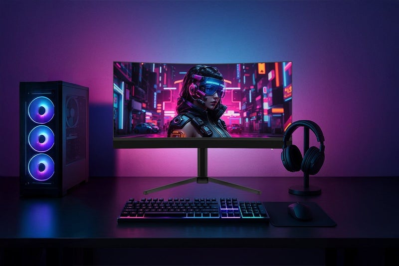 Kogan Infinity 34" Curved Ultrawide Mini-LED WQHD 180Hz USB-C Gaming Monitor, 34 Carousel 12