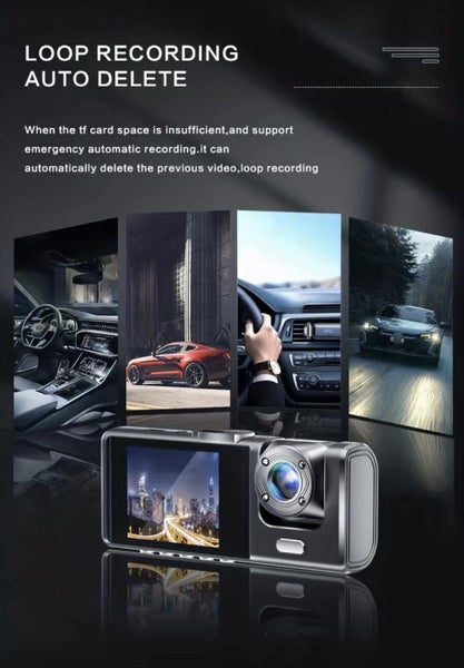Wifi Dash Cam With 3 Cameras (Front/Inside/Rear) - Black Box Traffic Recorder64142056882434114