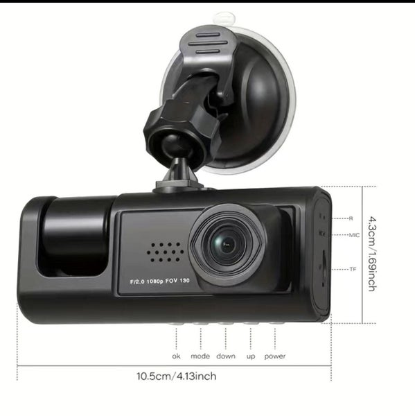 Wifi Dash Cam With 3 Cameras (Front/Inside/Rear) - Black Box Traffic Recorder Carousel 12