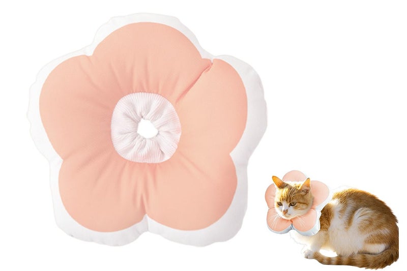 Cute Cat Cone Collar Anti-Bite Lick Wound Healing Protective Neck Collar -Pink Carousel 1
