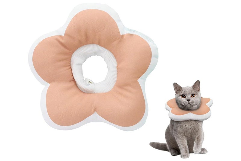 Cute Cat Cone Collar Anti-Bite Lick Wound Healing Protective Neck Collar -Pink Carousel 2