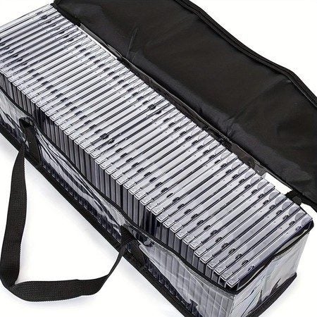 2 Pack CD Book Storage Bags Organizer Bag for DVDs CDs Video Game Discs Carousel 12