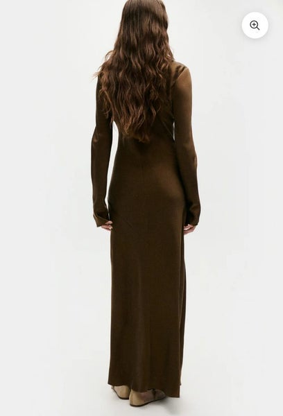 SILK LAUNDRY RRP $540 FULL SLEEVE BIAS DRESS DARK EARTH Carousel 3