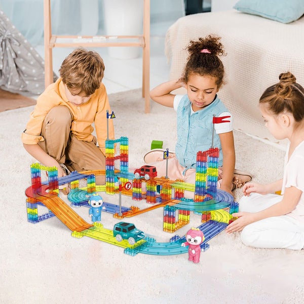 Kids Magnetic Tiles Blocks Carousel 8
