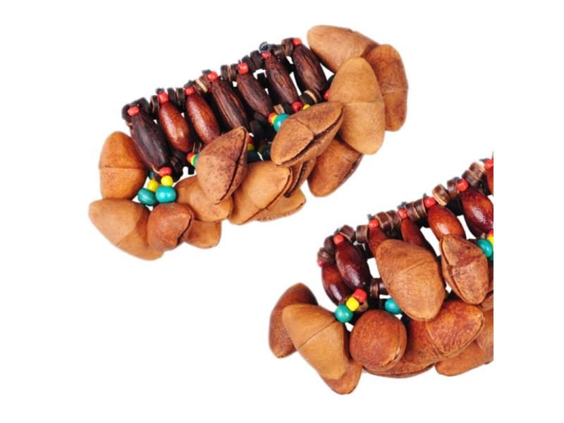 New African Tribal Style Nuts Handbell Drum Hand Chain Bracelet Nut Shell Carousel 1