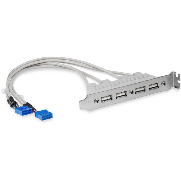 StarTech.com 4 Port USB A Female Slot Plate Adapter - USB panel - 4 pin USB Type Carousel 1