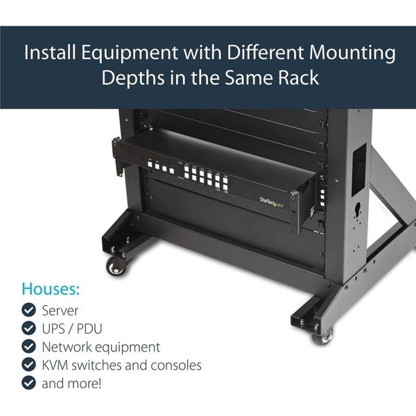 StarTech.com 2U Server Rack Depth Extender Adapter Kit - Recess or Extend 4" - T Carousel 2