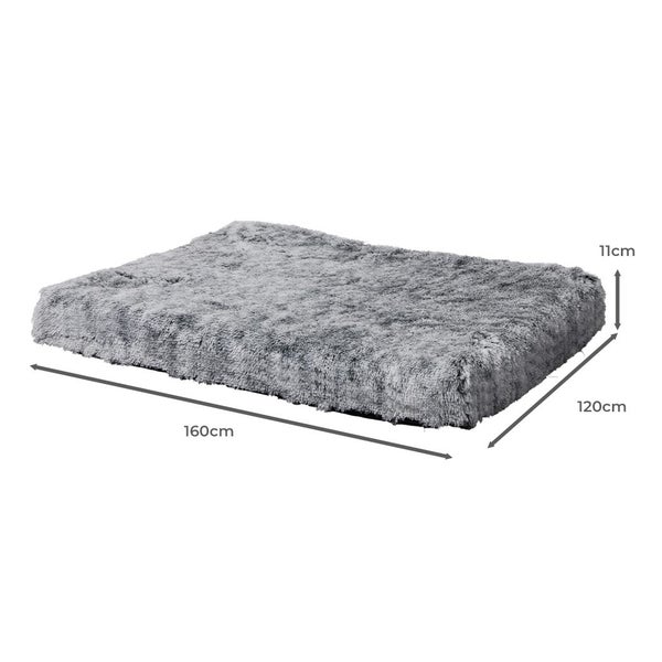 Pawz Replaceable Pet Bed Cover Plush Warm Soft Washable Charcoal XXL Carousel 2