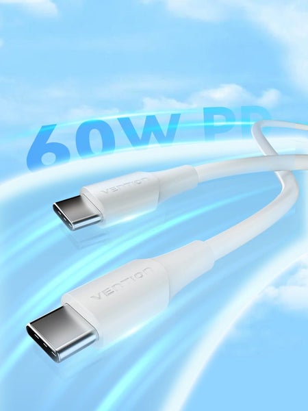 Vention USB 2.0 C Male to C Male 3A Cable 1.5M White Carousel 8