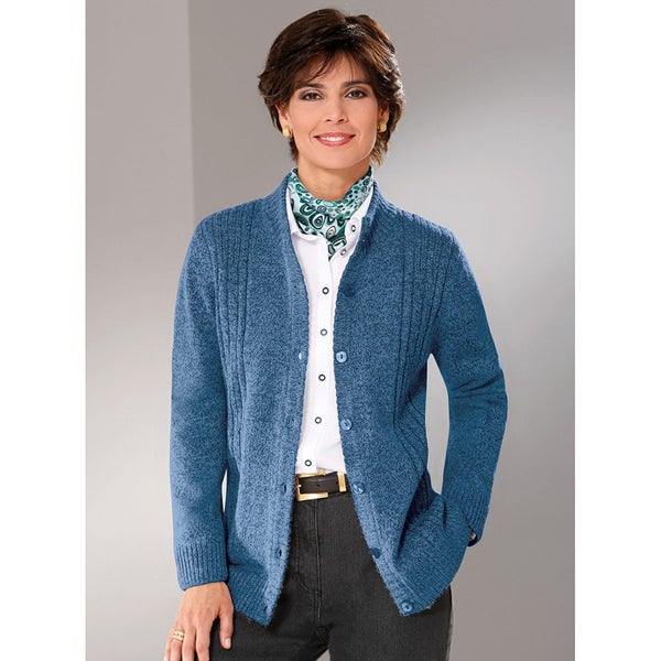Warm & Stylish Cardy - Marle Knit Cardigan - Size 12 - Chambray629897957999371120