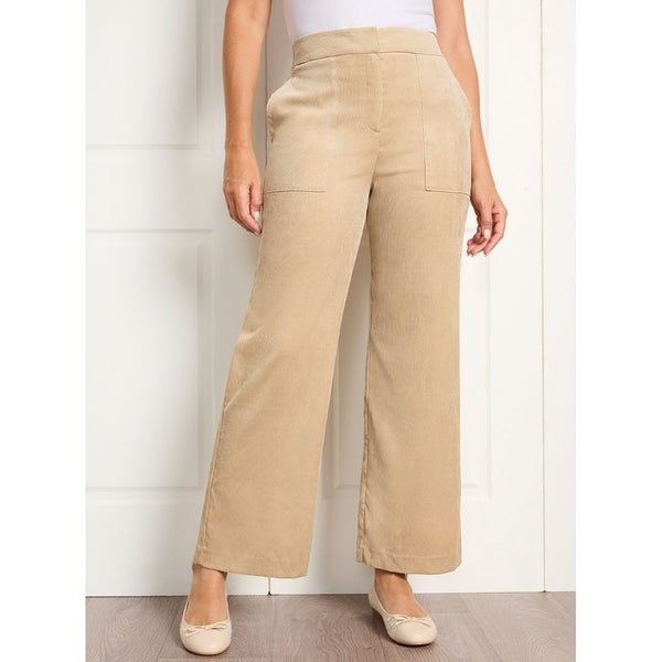Super Fun Value Pack - 2 pairs Wide Leg Cord Pants - Size 14 - Black & Taupe62959510255107111