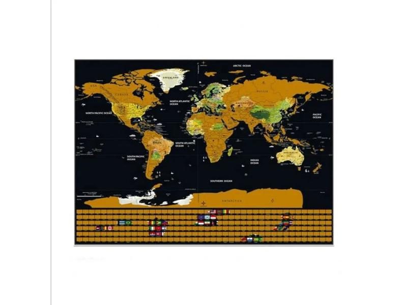 Erase World Travel Map Scratch Off World Map Travel Scratch For Map 42*30cm Carousel 1