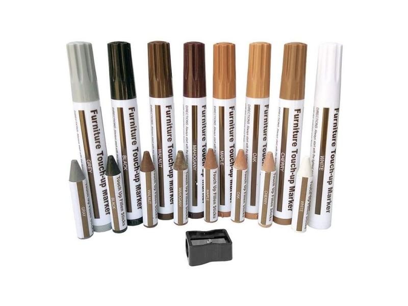Furniture TouchUp Marker 17PCS Repair Kit Wood Filler Cover Wood Scratch For Carousel 1