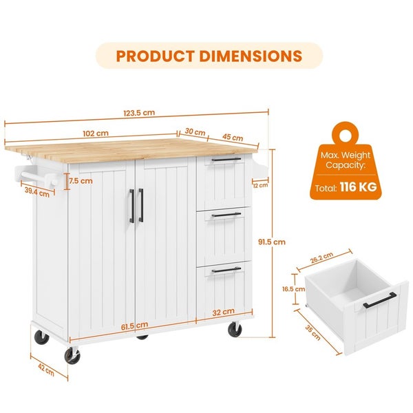 Kitchen Trolley Kitchen Cart Kitchen Island with Wheels Carousel 2