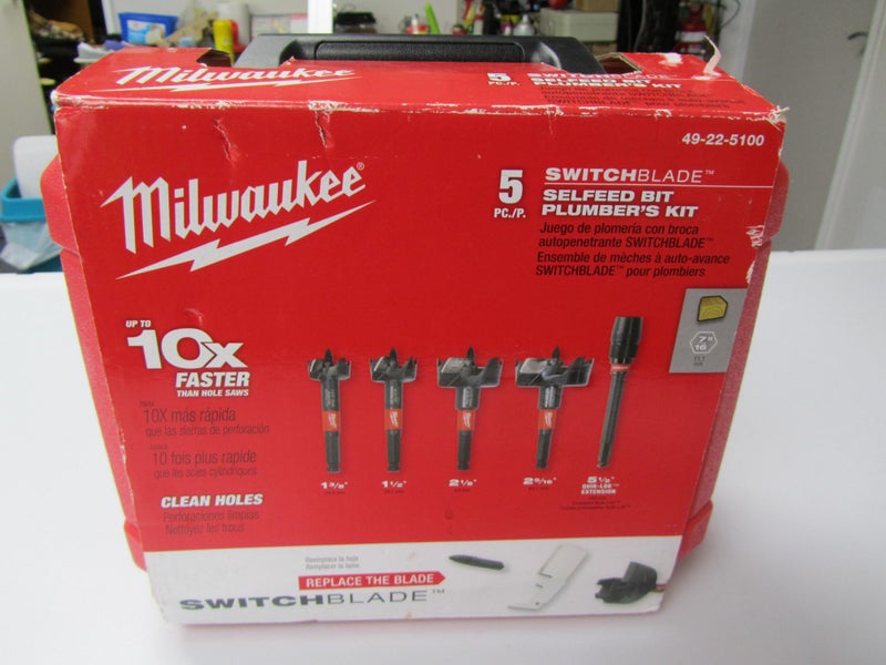 MILWAUKEE SWITCHBLADE SELF FEED BIT SET 5PC Carousel 1