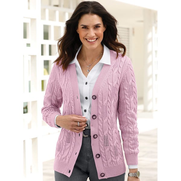 Cable Cardigan - Size 24 - Pink Carousel 1