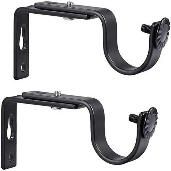 Adjustable Curtain Rod Brackets 20-28mm Curtain Rod Bracket (black) 2pcs Carousel 2