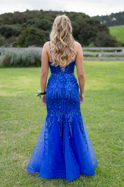 Blue Sequin Ball Dress Carousel 2