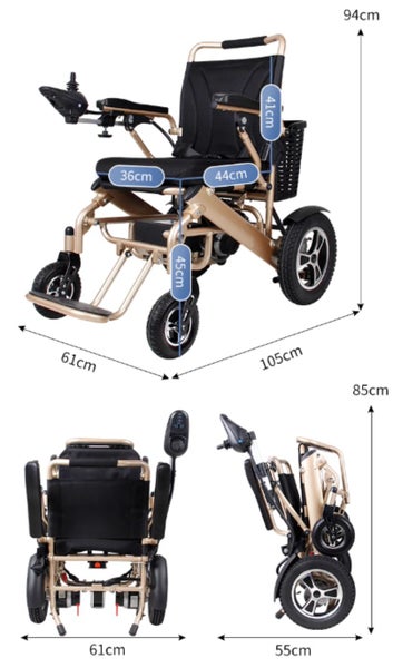 Electric Wheelchair with Remote- Foldable Light Weight Strong Aluminum Frame Carousel 1