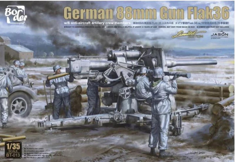 German 88mm Flak36 w/6 crew members (Limited Edition) Border Model BT-013 1:3564196313842049110
