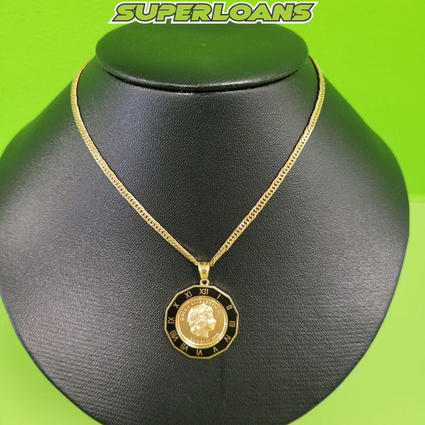 18CT CHAIN WITH 1/25 OZ GOLD ELIZABETH II COIN PENDANT-TOTAL WEIGHT 15.42G Carousel 2