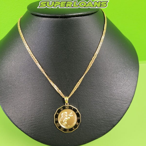 18CT CHAIN WITH 1/25 OZ GOLD ELIZABETH II COIN PENDANT-TOTAL WEIGHT 15.42G Carousel 1