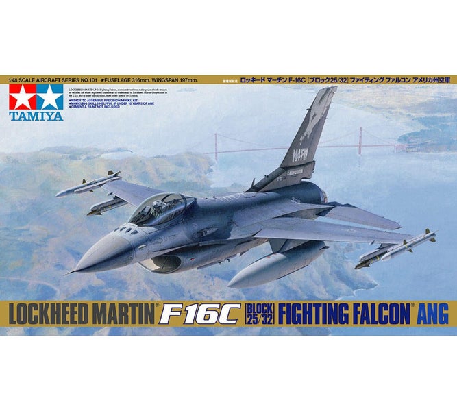 Tamiya 1/48 Lockheed Martin F-16C Block 25/32 Falcon ANG Modern Fighter Jet P...64235529197186110