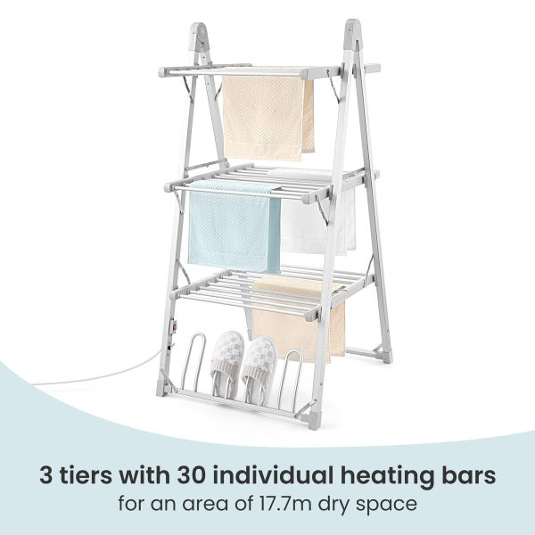 Electric Airer Heated Towel Rail Clothes Drying Rack Carousel 15