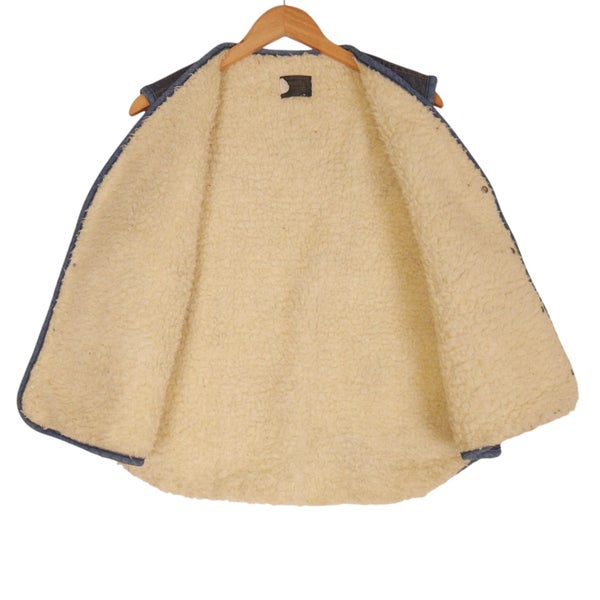 Vintage 1970s Roebucks Denim Fleece Lined Vest Jacket XL Carousel 5