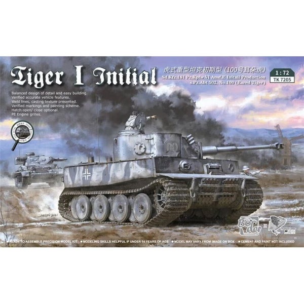 Tiger I Initial Sd.Kfz.181 Pz.pfw.VI Ausf.E No.100 Border TK 7205 1:7264227584502401110