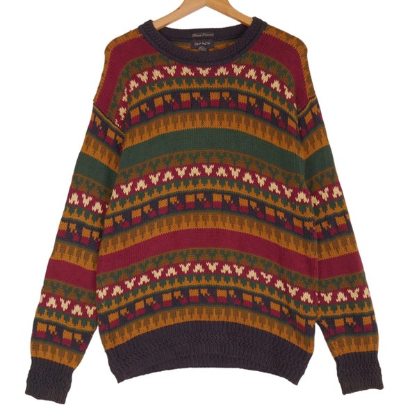 Vintage 90s Hand Framed Gant Knit Sweater Medium Carousel 1