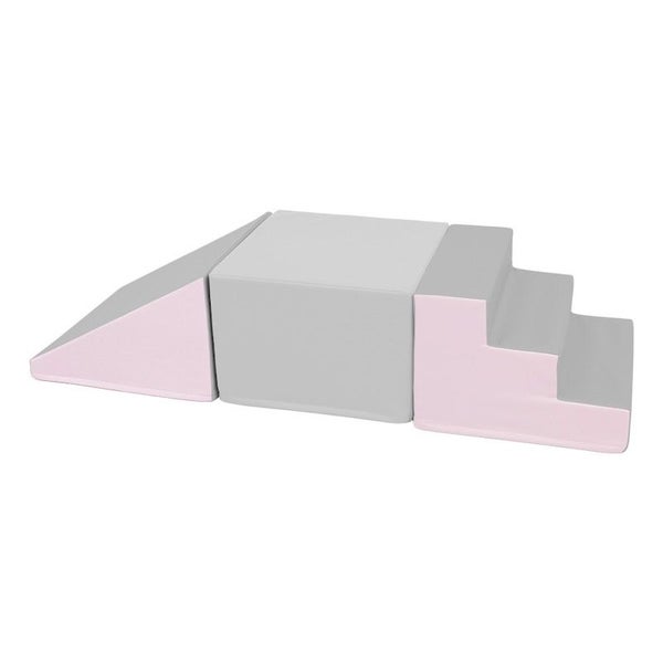 Soft Play Stairs Platform and Ramp pale pink/grey Carousel 1
