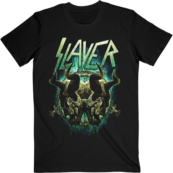 Slayer Unisex Adult Daemonic Twin T-Shirt Carousel 1