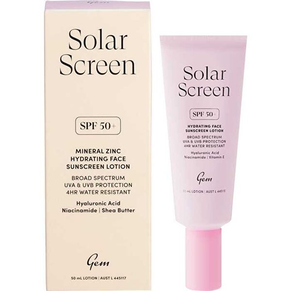 Gem Solar Screen SPF50+ Hydrating Face Sunscreen Lotion 50ml Carousel 1