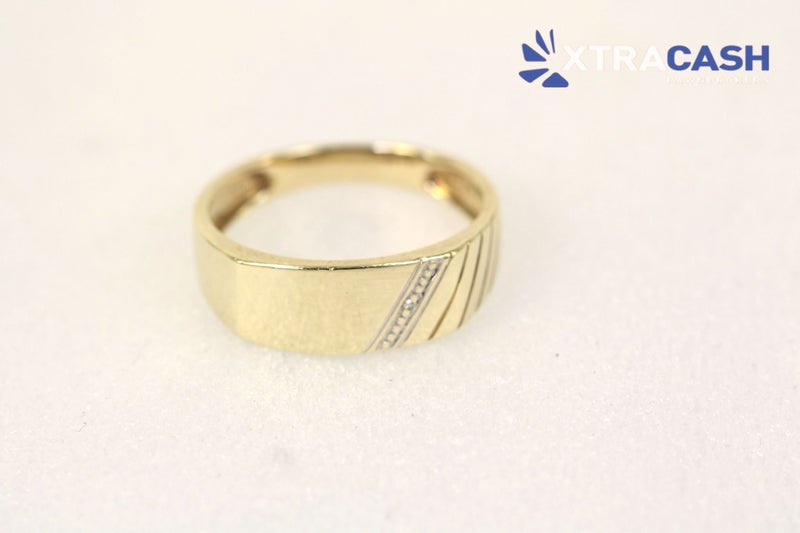 9ct Yellow Gold and Diamond Mens Band Carousel 1