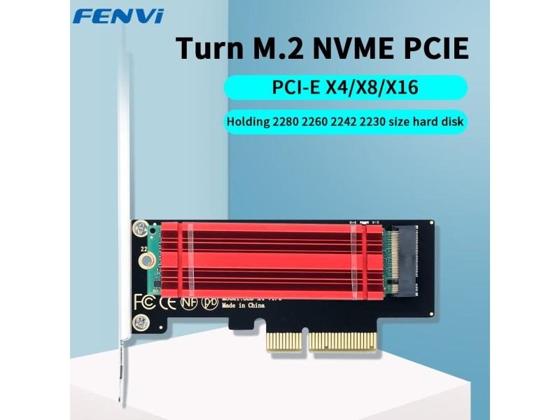 FENVI M.2 NVME To PCIe Adapter With Aluminum SSD Heatsink 64Gbps M.2 SSD Gen4 Carousel 1