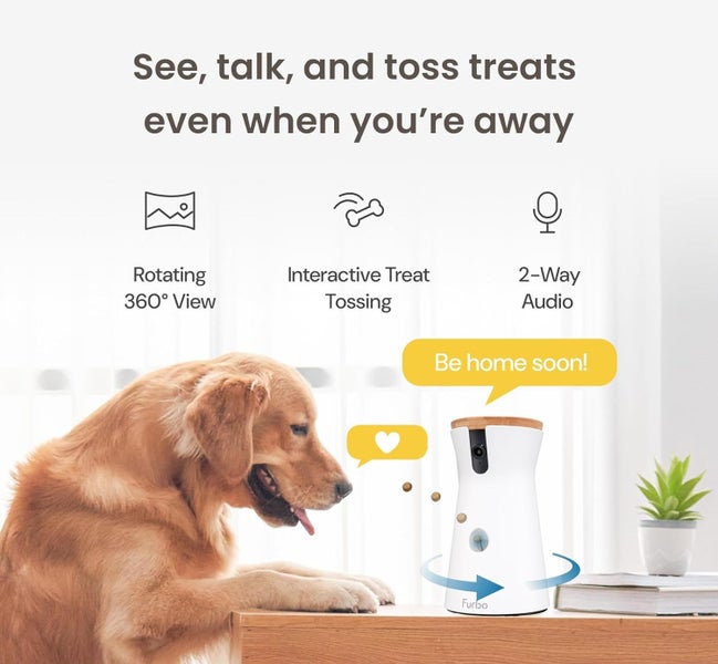 Furbo 360° Smart App Dog Camera + Interactive Pet Treat Dispenser Carousel 2