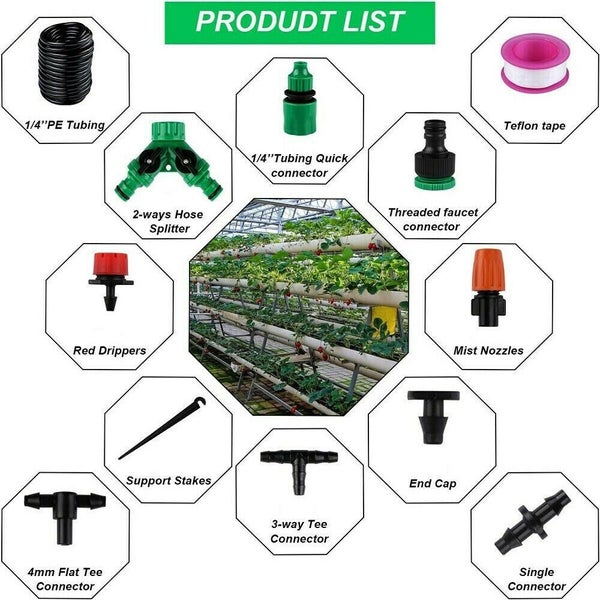 50M Hose Garden Irrigation System Plant Watering DIY Micro Drip Kits Carousel 2