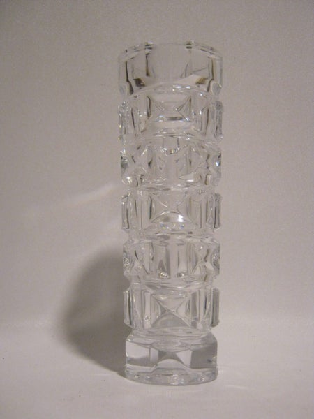 MID CENTURY DURAND LUMINARC GEOMETRIC OPTIC CRYSTAL ART GLASS VASE628638559092491114