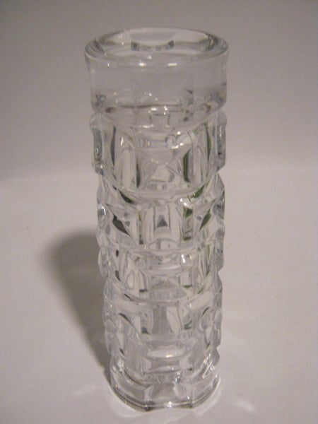 MID CENTURY DURAND LUMINARC GEOMETRIC OPTIC CRYSTAL ART GLASS VASE62863855909249111