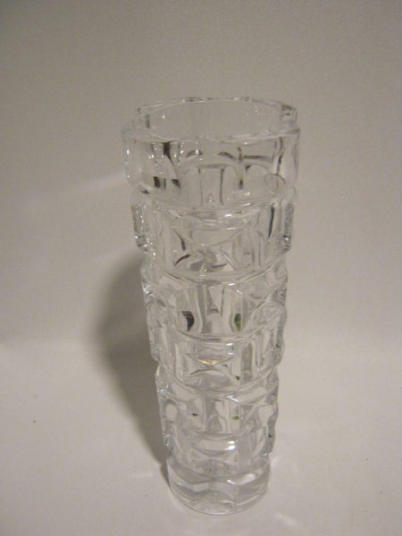 MID CENTURY DURAND LUMINARC GEOMETRIC OPTIC CRYSTAL ART GLASS VASE62863855909249112