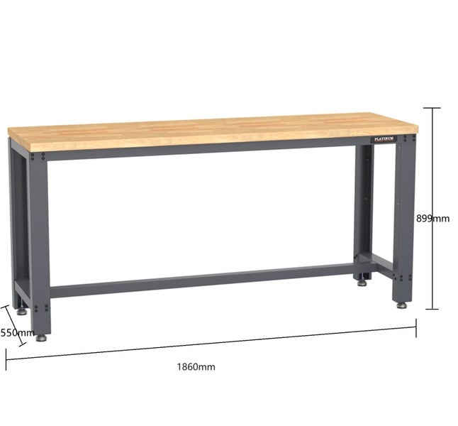 PRO SERIES 1.8m Workbench with Wooden Surface Carousel 2