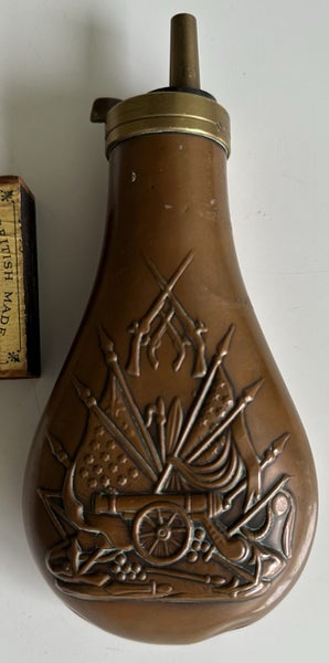 Vintage copper & brass gun shot flask Carousel 2