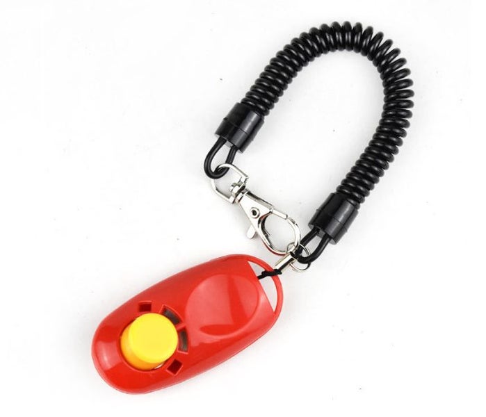 Pet Dog Training Clicker Cat Puppy Button Click Trainer Obedience Aid Wrist Carousel 1