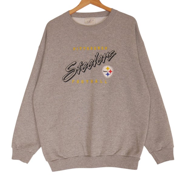Vintage 90s NFL Pittsburgh Steelers Embroidered Sweatshirt Large Carousel 1